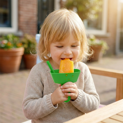 2-delige Set Druppelvrije IJshouders voor Kinderen – Knoeivrije IJsvanger met Rietje