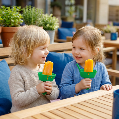 2-delige Set Druppelvrije IJshouders voor Kinderen – Knoeivrije IJsvanger met Rietje