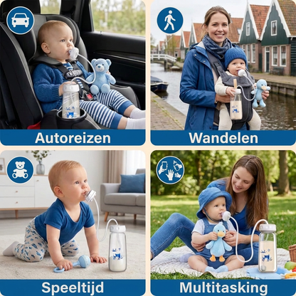 Handsfree babyfles voor het voeden