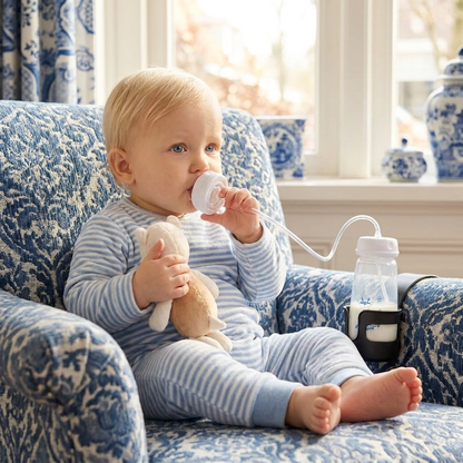 Handsfree babyfles voor het voeden