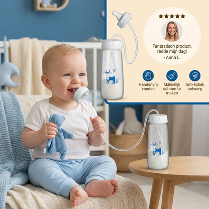 Handsfree babyfles voor het voeden