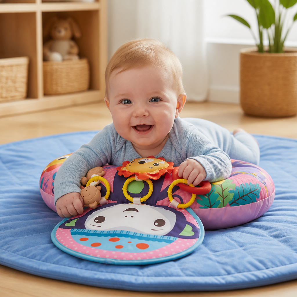 Baby Trainingskussen Voor Buikligging Met Speelboog – Stimuleert Zintuigen & Vroege Ontwikkeling