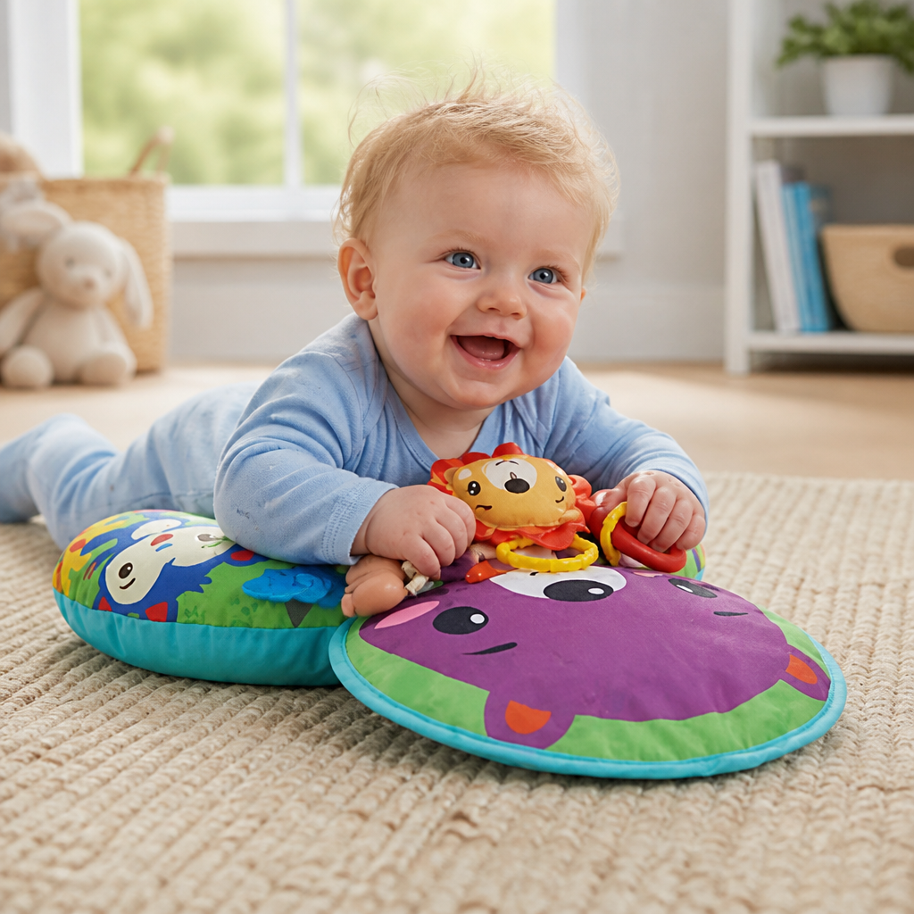 Baby Trainingskussen Voor Buikligging Met Speelboog – Stimuleert Zintuigen & Vroege Ontwikkeling