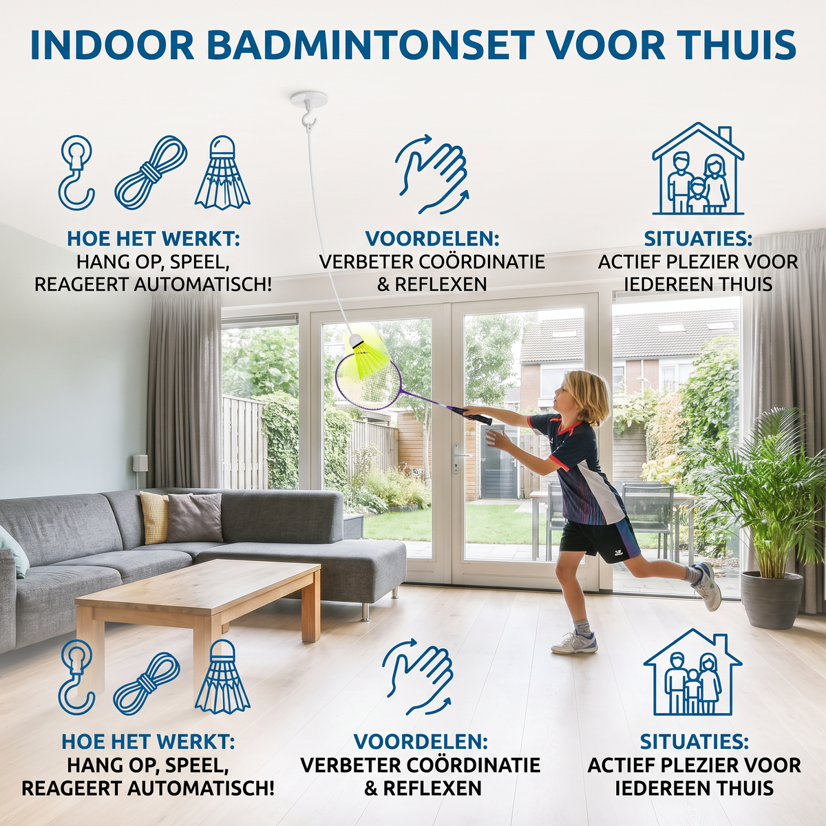 Indoor badmintonset voor thuis