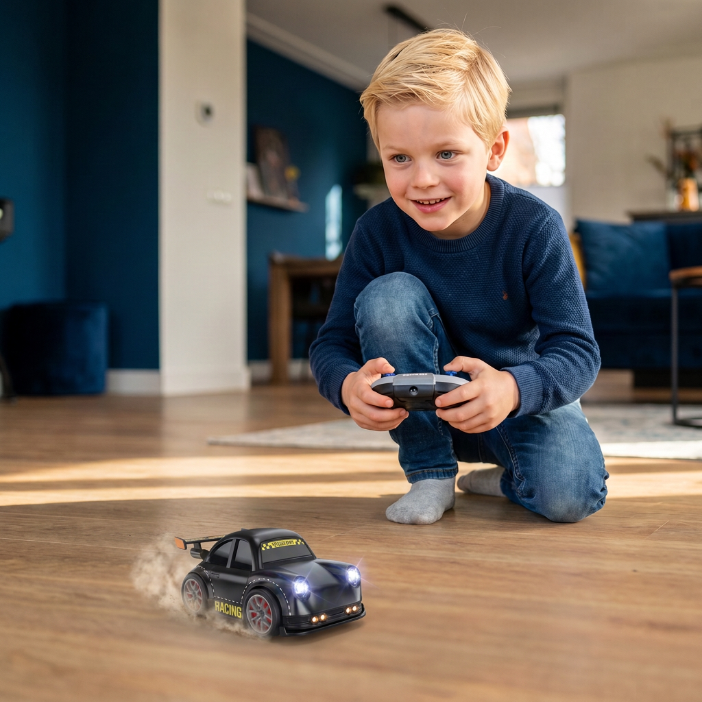 RC-Raceauto met Driftfunctie voor Kinderen – Afstandsbediend met Sensorlichten & Geluid
