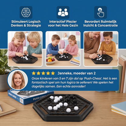Push-Chess Familiestrategiespel – Interactief Logica- & Denkspel Voor Kinderen