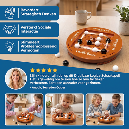 Draaibaar Logica-Schaakspel – 4-Op-Een-Rij Strategie- & Denkspel Voor Kinderen & Familie
