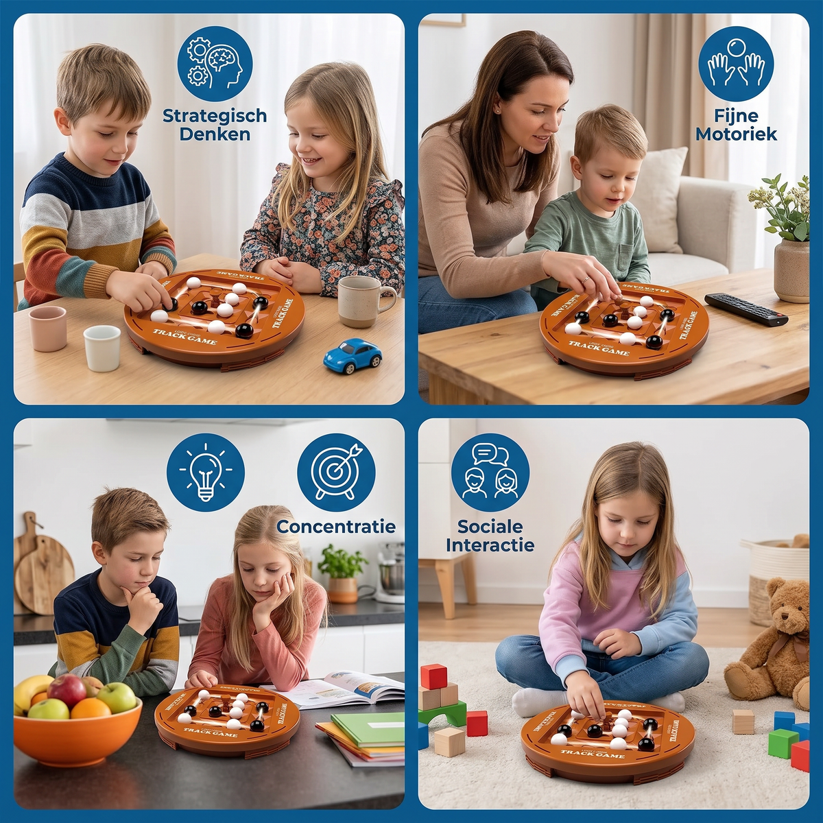 Draaibaar Logica-Schaakspel – 4-Op-Een-Rij Strategie- & Denkspel Voor Kinderen & Familie