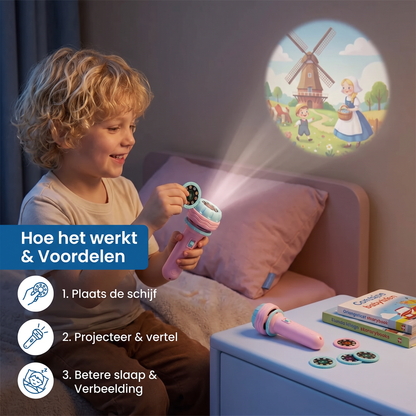 Kinderprojector-zaklamp – Bedtijdverhalen & Educatief Speelgoed