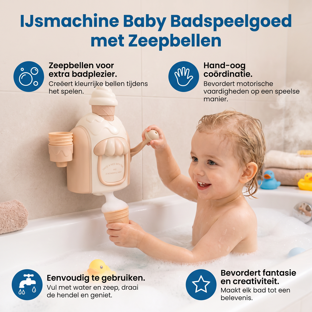 IJsmachine Baby Badspeelgoed met Zeepbellen