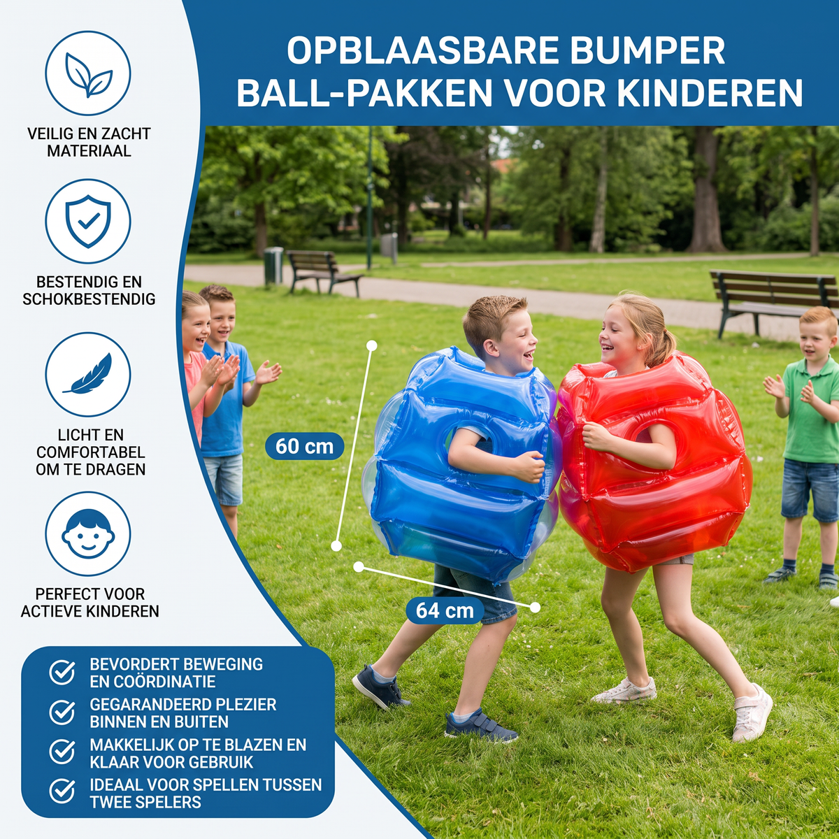 Opblaasbare Bumper Ball-pakken voor Kinderen – Buitenspel voor 2 Spelers