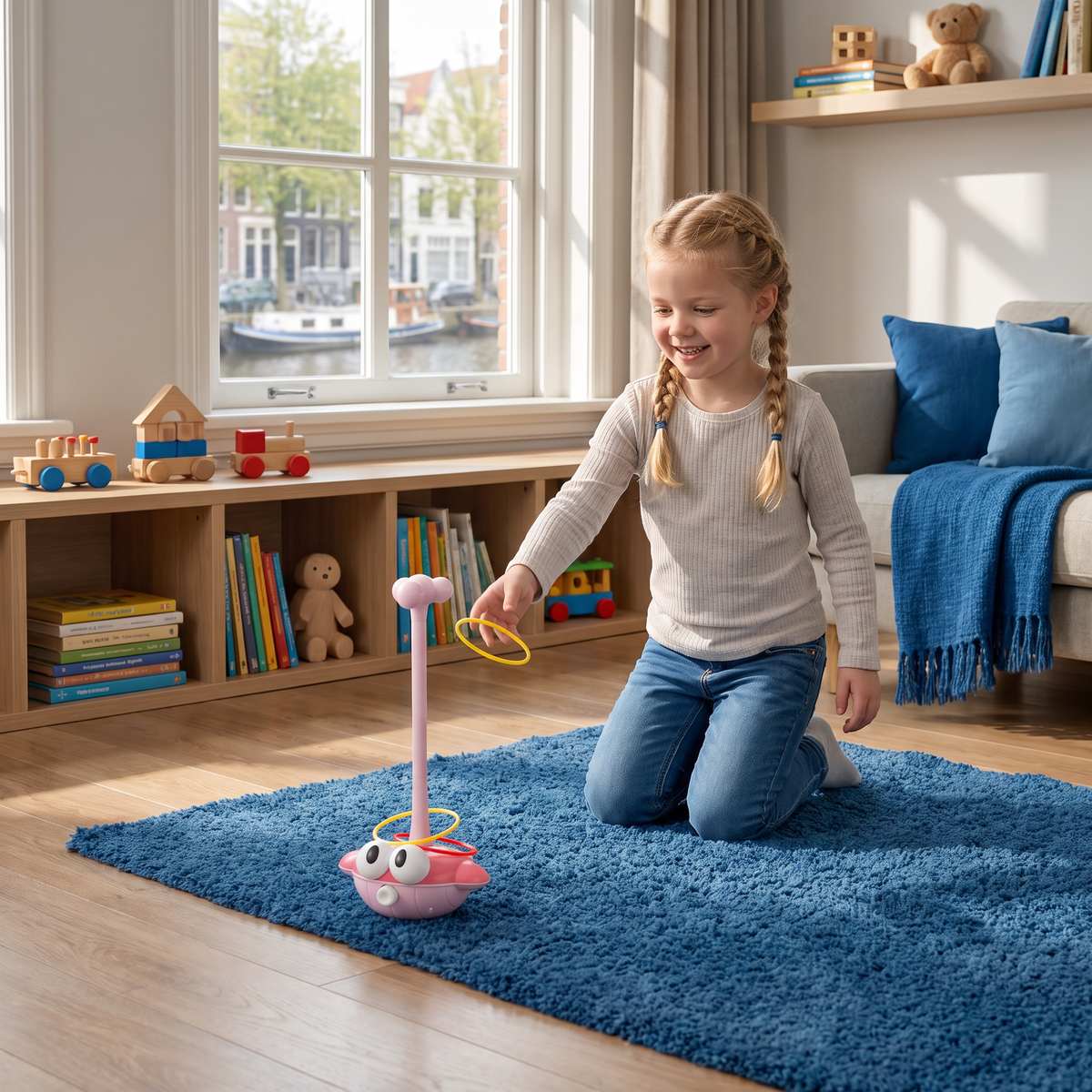 3-in-1 Leer- & Activiteitenspel – Ringwerpen, Basketbal & Kleefbal