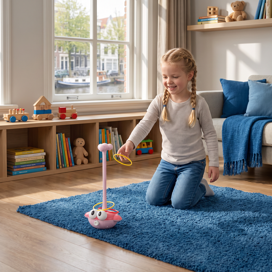 3-in-1 Leer- & Activiteitenspel – Ringwerpen, Basketbal & Kleefbal