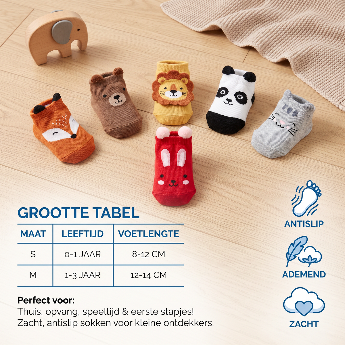 Antislip Cartoon-Sokjes voor Baby's & Peuters