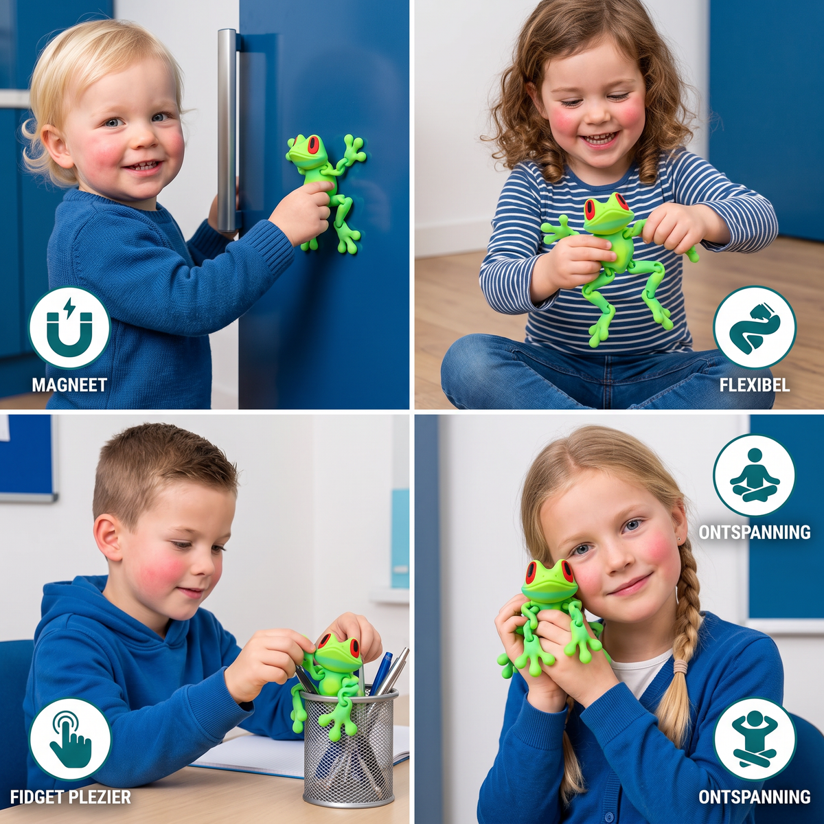 3D-geprint magnetisch flexibel kikker-fidgetspeelgoed