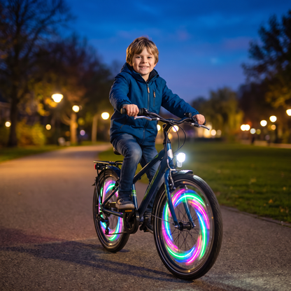 Kleurrijke LED-Spaakverlichting Voor De Fiets