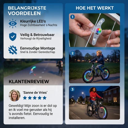 Kleurrijke LED-Spaakverlichting Voor De Fiets