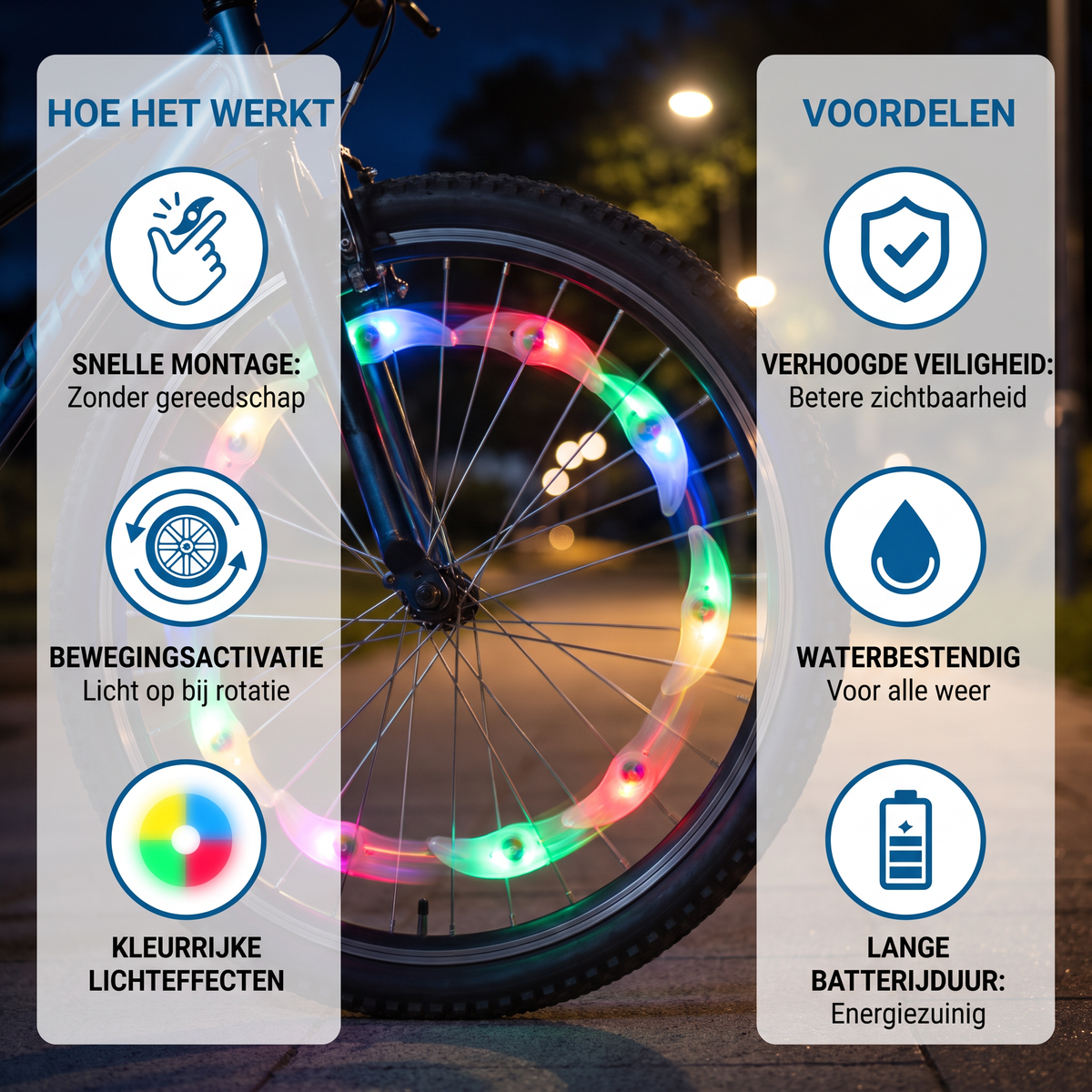 Kleurrijke LED-Spaakverlichting Voor De Fiets