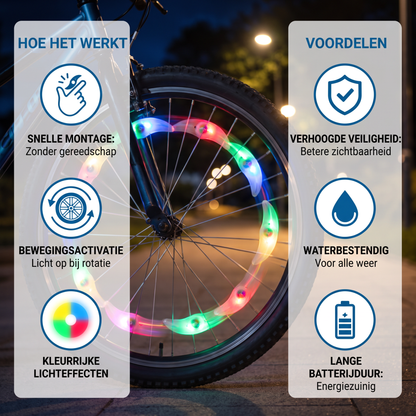 Kleurrijke LED-Spaakverlichting Voor De Fiets