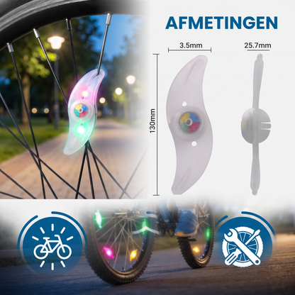 Kleurrijke LED-Spaakverlichting Voor De Fiets