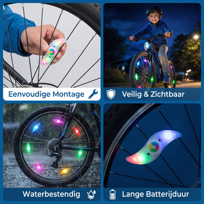 Kleurrijke LED-Spaakverlichting Voor De Fiets