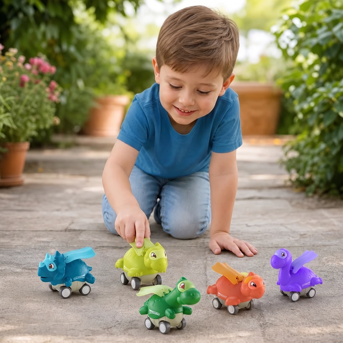 Duw-En-Rijd-Dinoauto's – Rollende Dinosaurusspeelgoedauto's Voor Kinderen