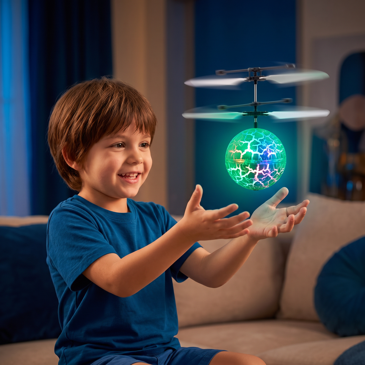 Handgestuurde Vliegende LED-Baldrone Voor Kinderen