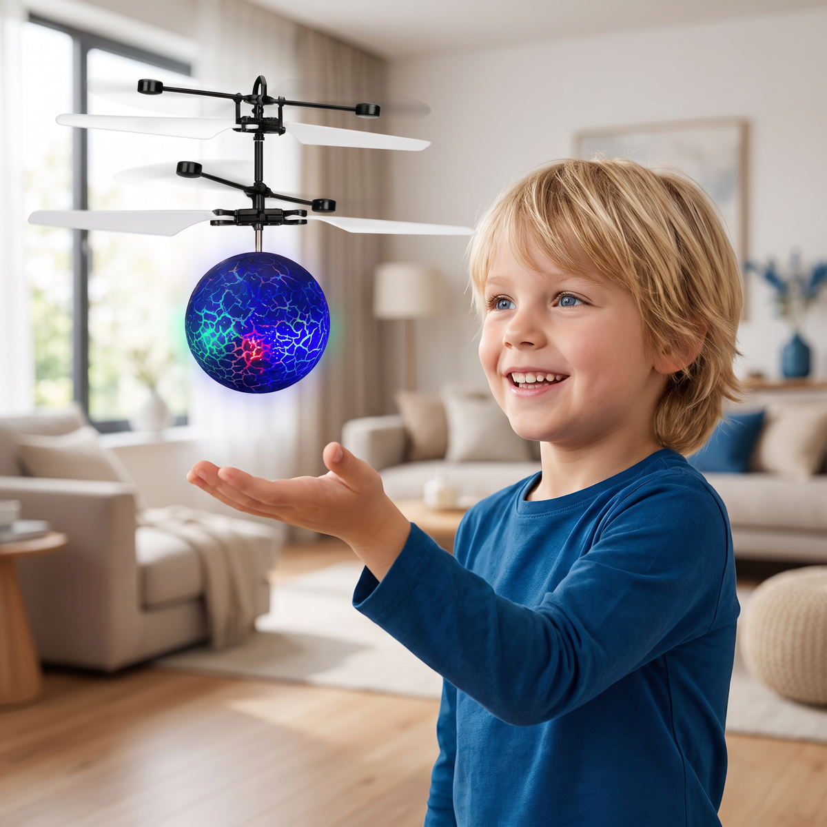 Handgestuurde Vliegende LED-Baldrone Voor Kinderen