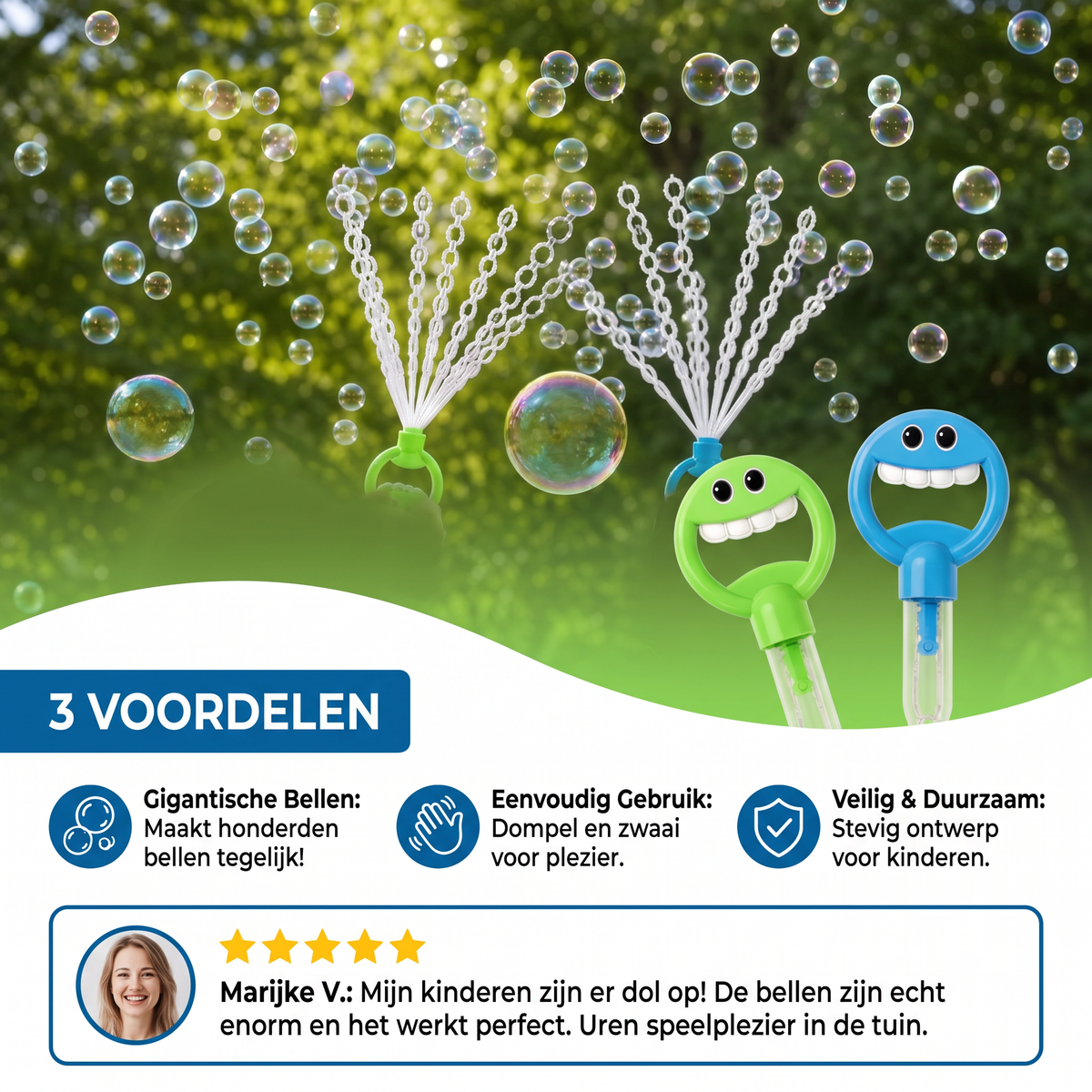 32-Gats Bellenblaasstok – Gigantische Bellenmaker Voor Kinderen