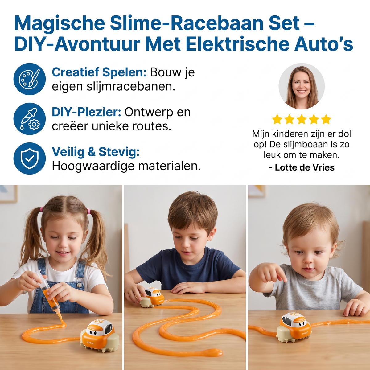 Magische Slime-Racebaan Set – DIY-Avontuur Met Elektrische Auto's