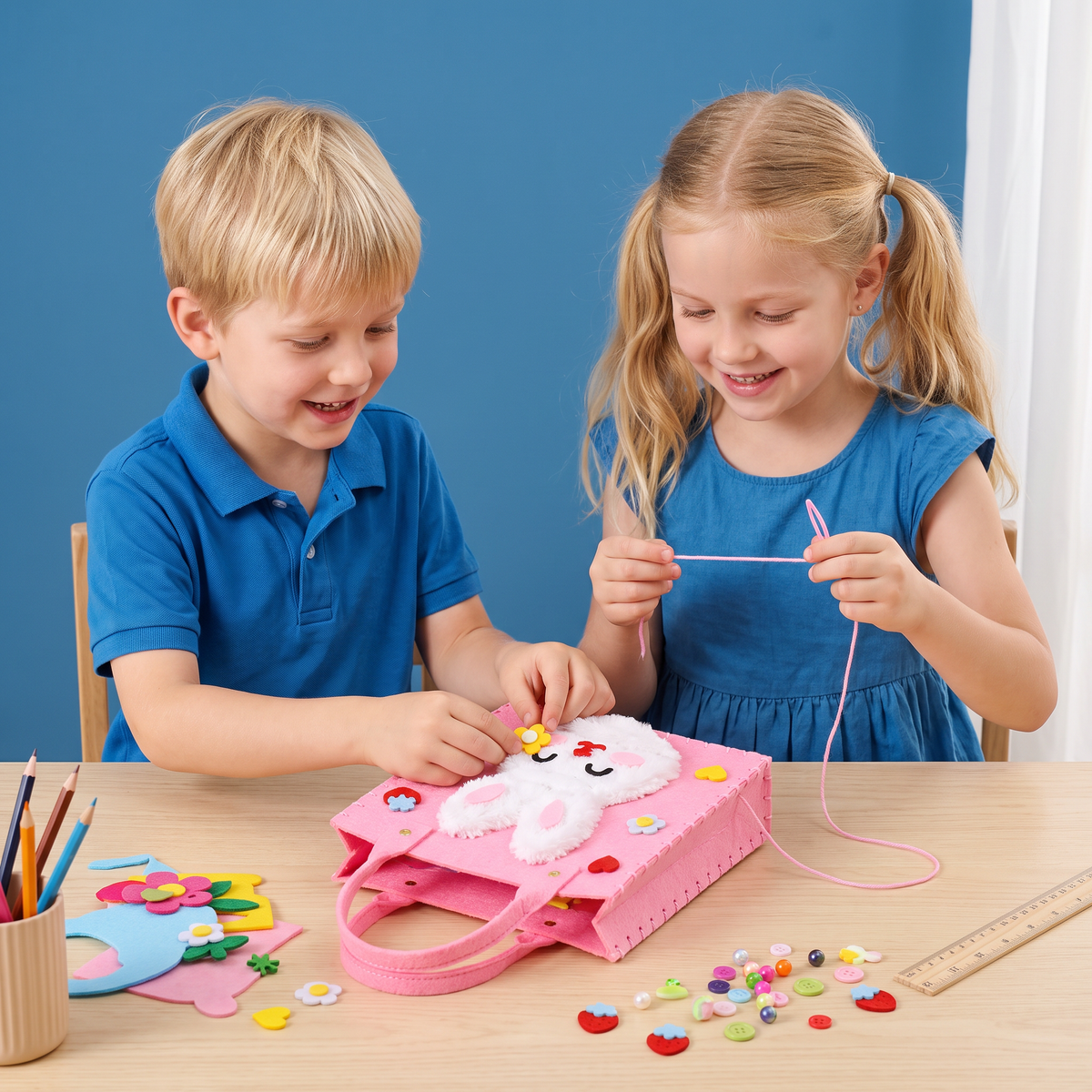 DIY-Pluchen Tassen Knutselset Voor Kinderen
