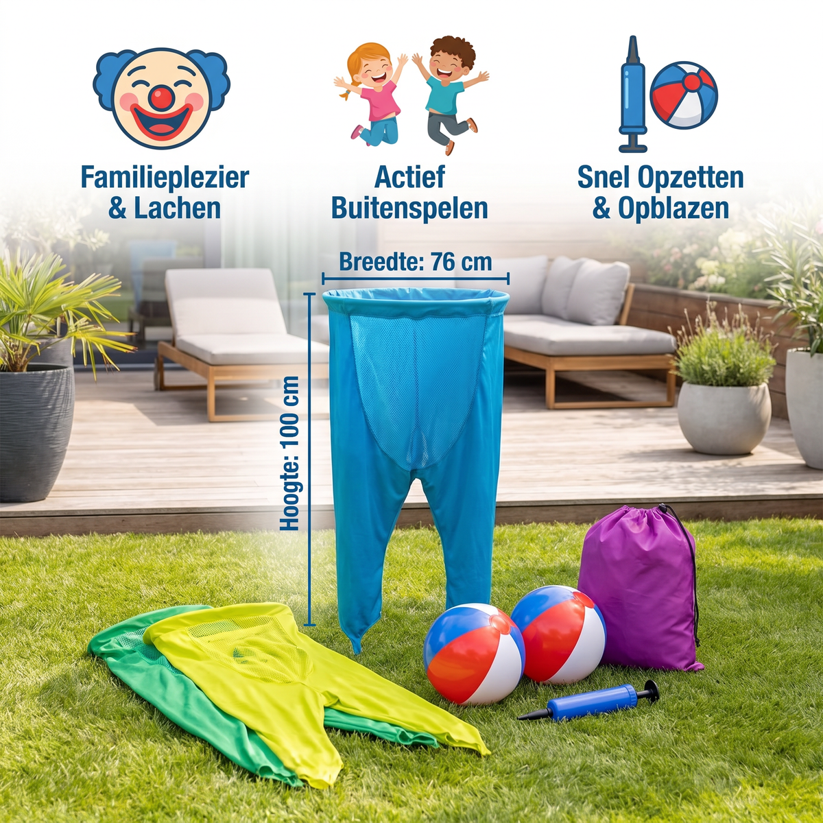 Clown Waterslang Vangbal Familiespel