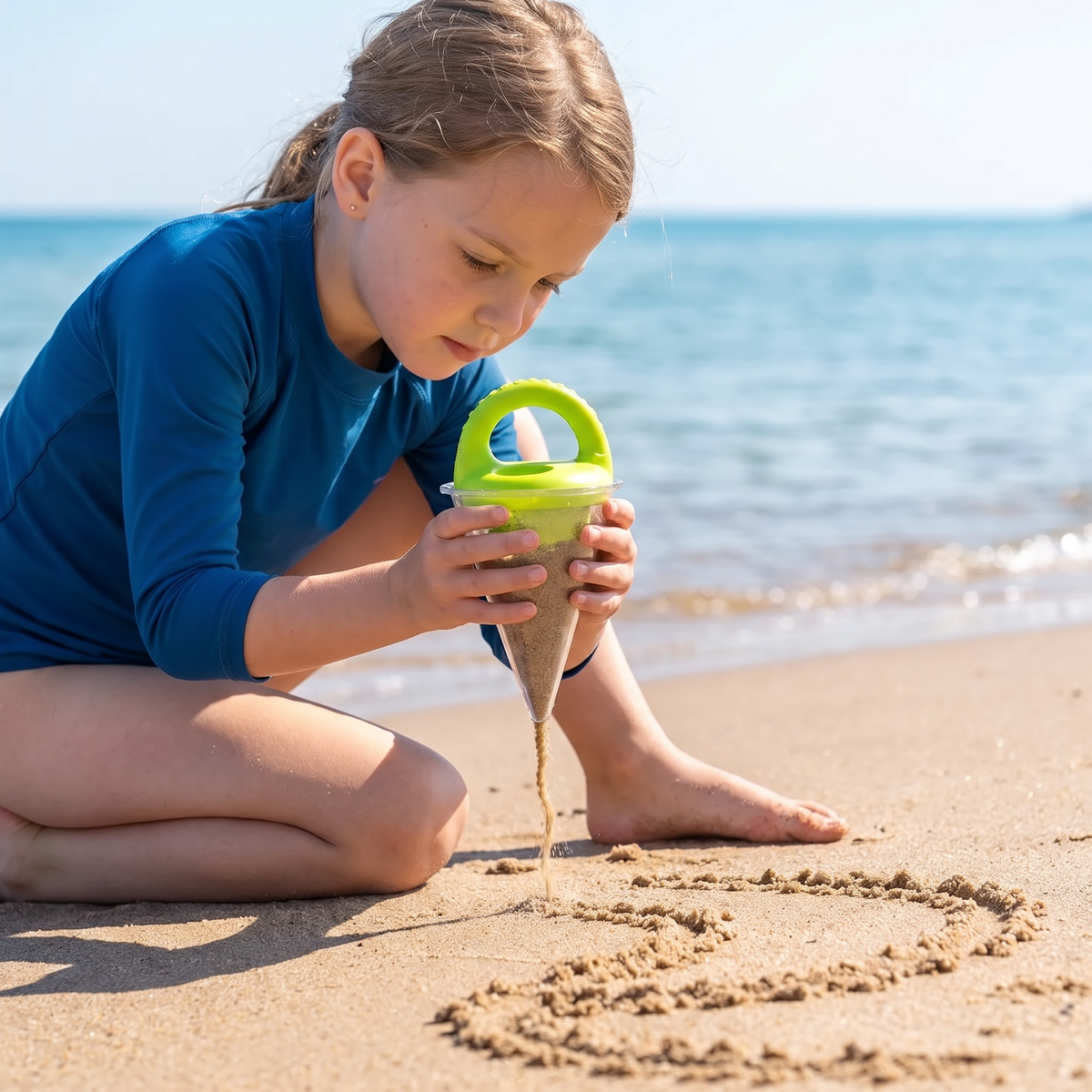Zandspeelgoed voor Kinderen met Strandtrechter om te Tekenen en te Gieten