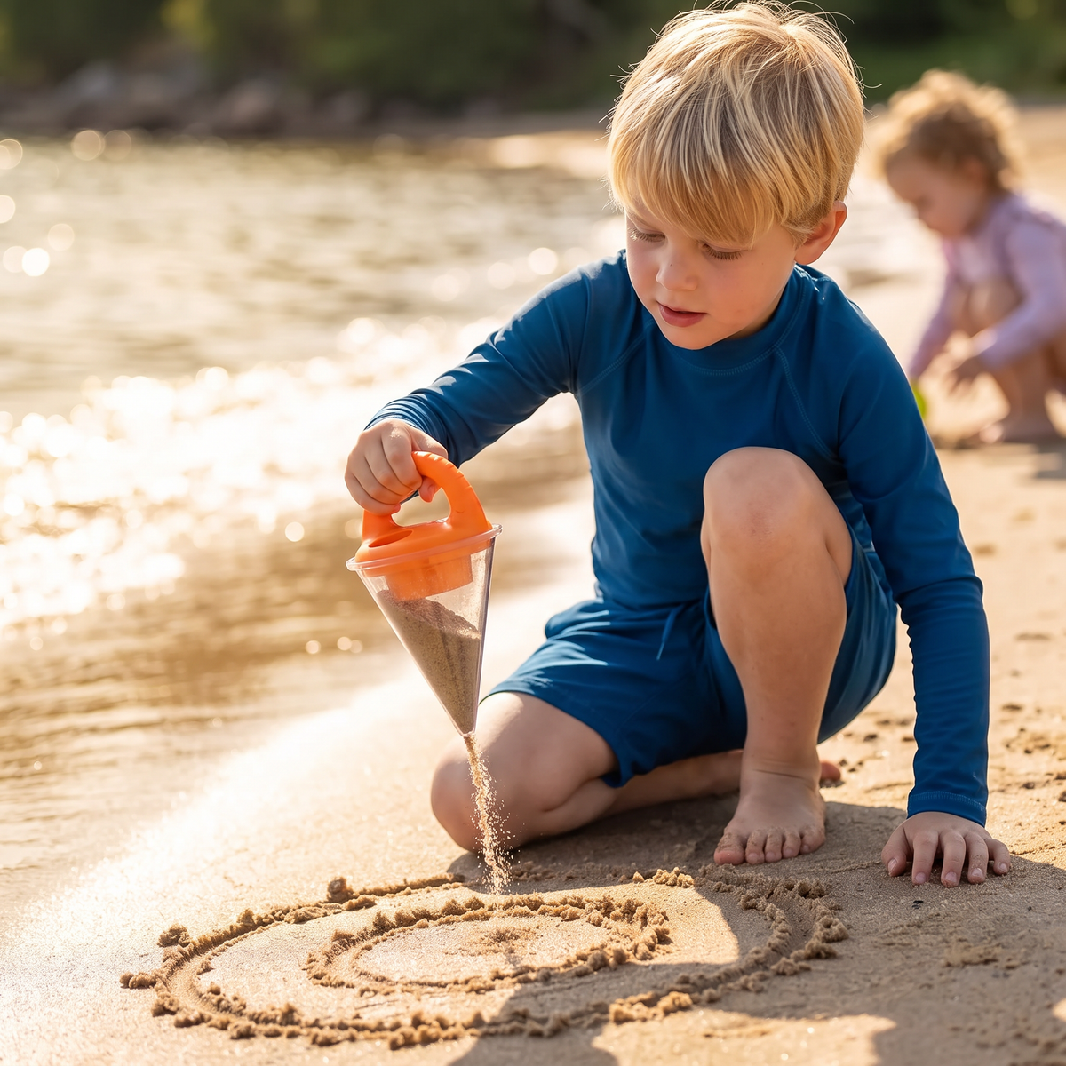 Zandspeelgoed voor Kinderen met Strandtrechter om te Tekenen en te Gieten