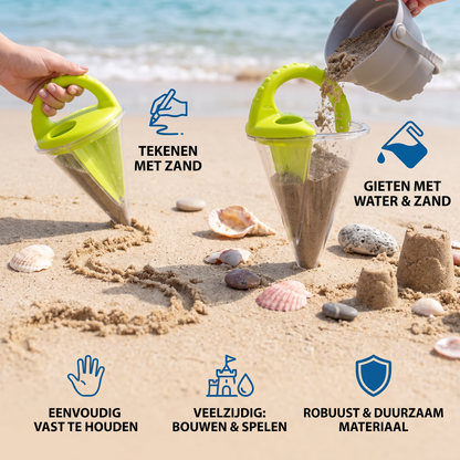 Zandspeelgoed voor Kinderen met Strandtrechter om te Tekenen en te Gieten