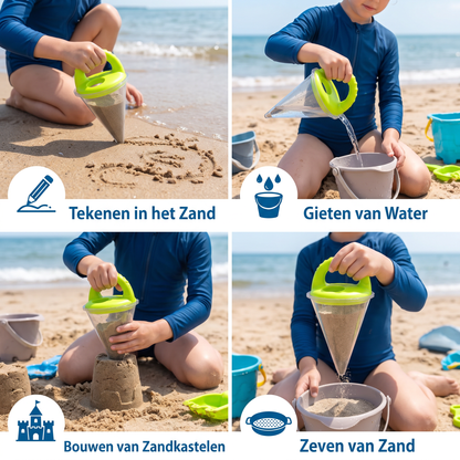 Zandspeelgoed voor Kinderen met Strandtrechter om te Tekenen en te Gieten