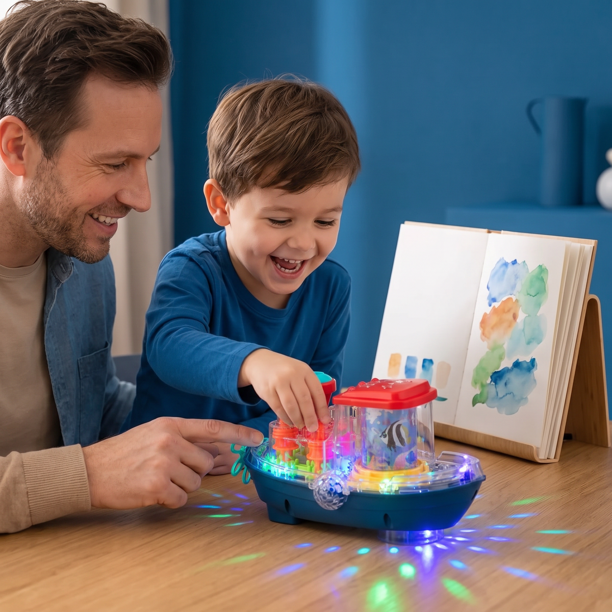 Lichtgevend Tandwielboot – Muzikaal Elektrisch Speelgoedbootje voor Kinderen