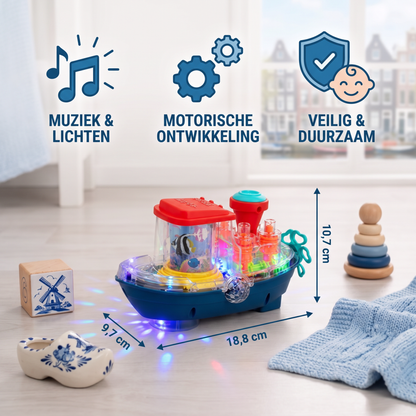 Lichtgevend Tandwielboot – Muzikaal Elektrisch Speelgoedbootje voor Kinderen