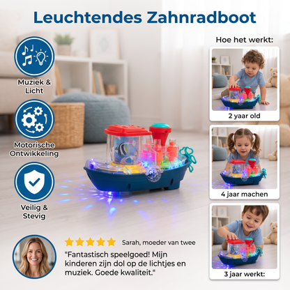 Lichtgevend Tandwielboot – Muzikaal Elektrisch Speelgoedbootje voor Kinderen