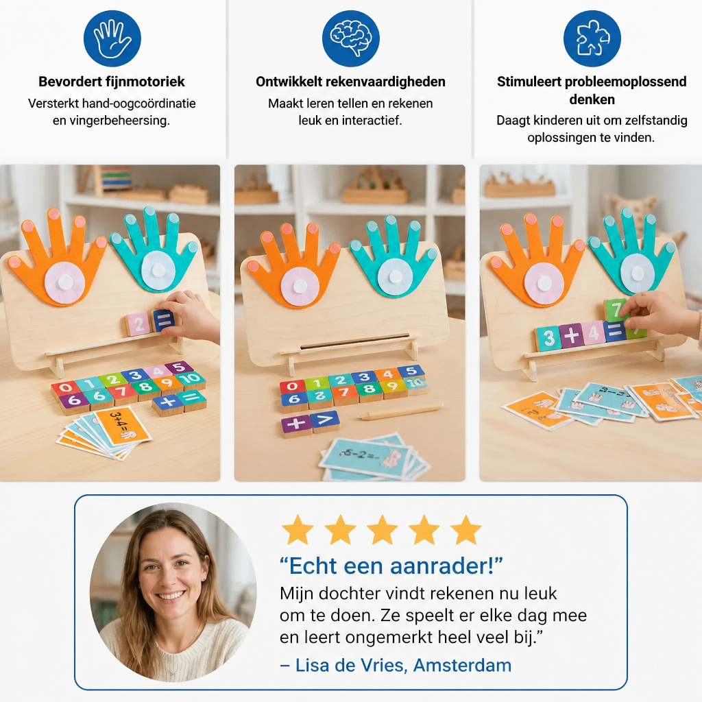 Montessori Getallenleerspeelgoed – Houten Vingertraceerbord voor Kinderen