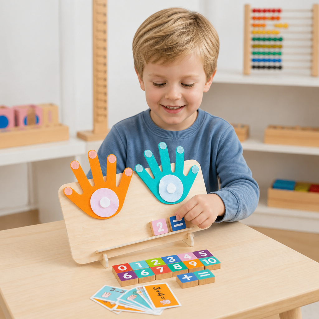Montessori Getallenleerspeelgoed – Houten Vingertraceerbord voor Kinderen