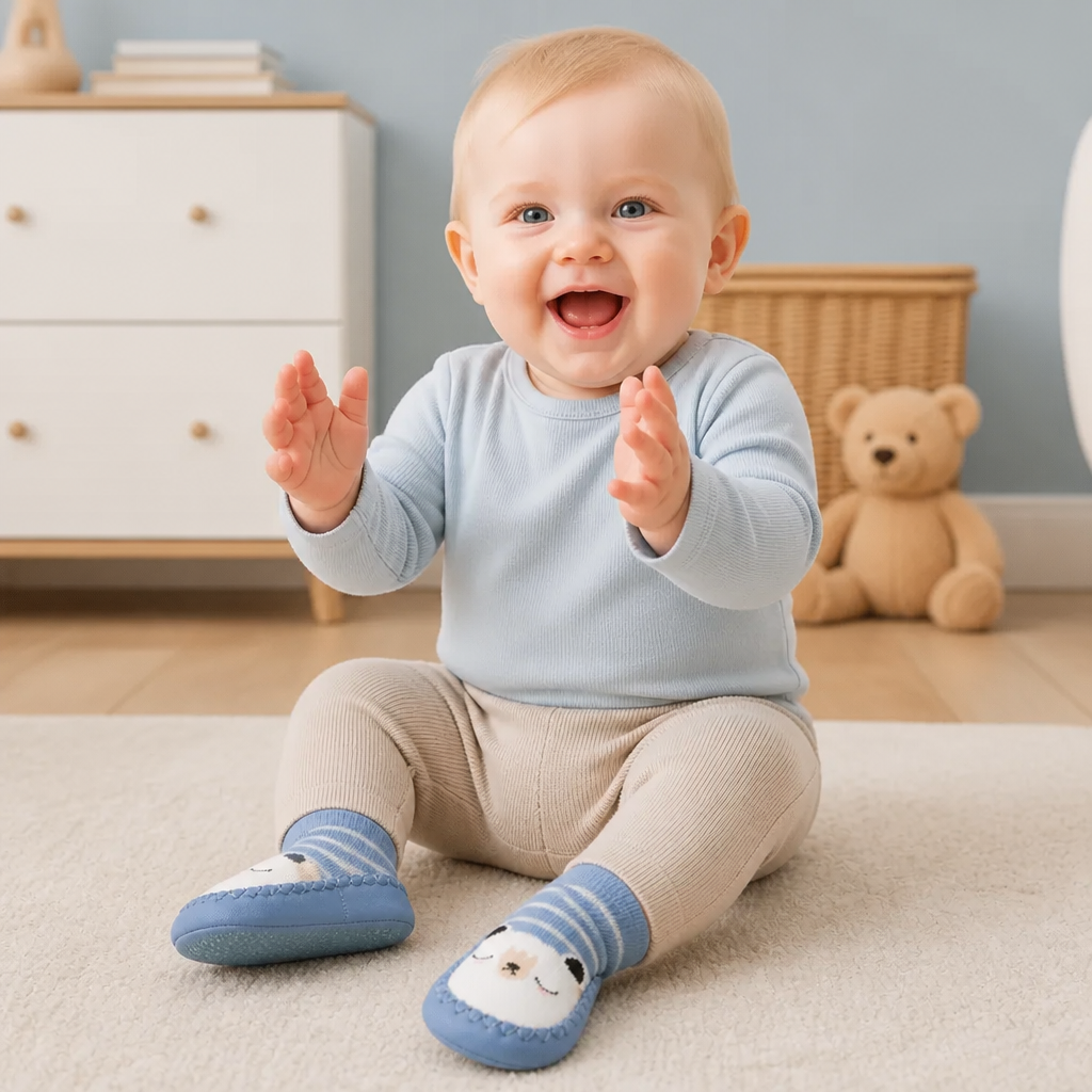 Ademende Babysokken – Antislip Loopsokken met Zachte Zool voor Baby’s en Peuters
