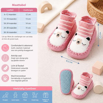 Ademende Babysokken – Antislip Loopsokken met Zachte Zool voor Baby’s en Peuters