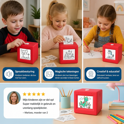 Magische AI Kinder-Druckbox met Spraakbesturing voor Tekeningen & Creatieve Ideeën