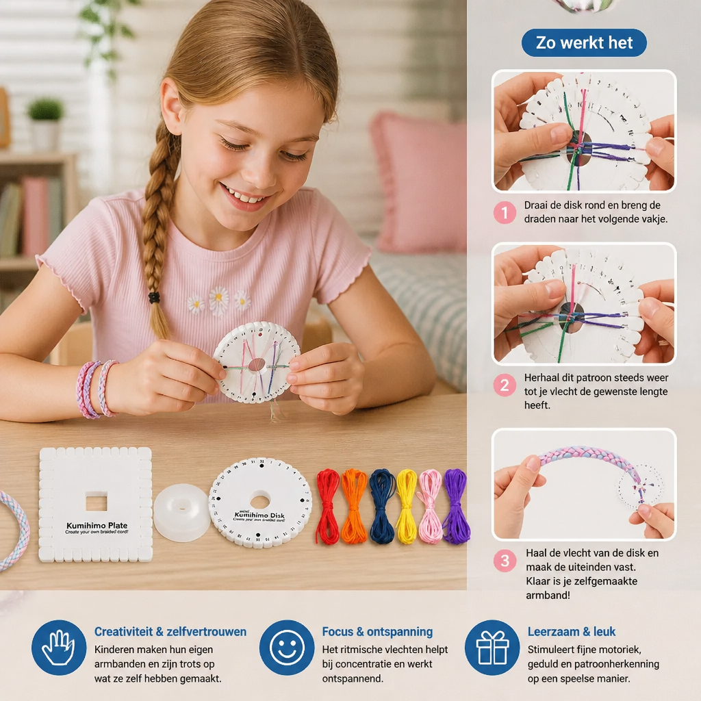 DIY Kumihimo Armband Knutselset Voor Kinderen
