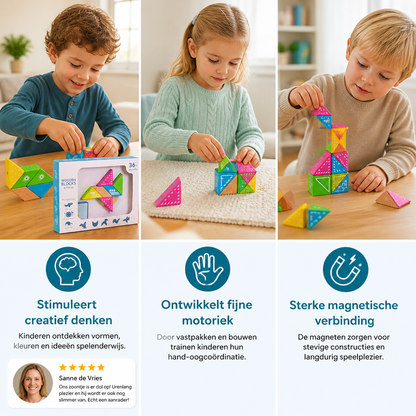 Magnetische Geometrische Houten Blokken – Creatieve Leerpuzzel
