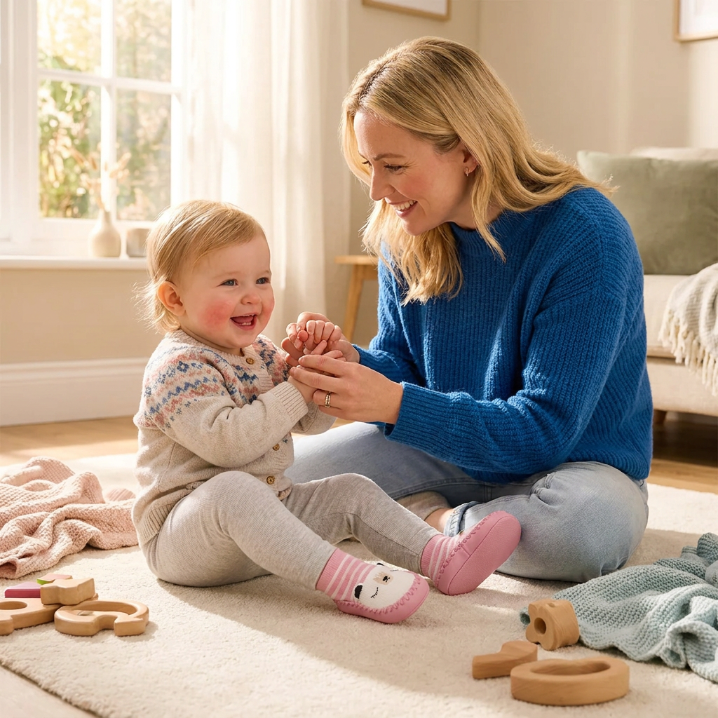 Ademende Babysokken – Antislip Loopsokken met Zachte Zool voor Baby’s en Peuters