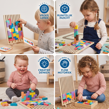 Montessori Houten Bouwstenen en Vormen Speelgoed