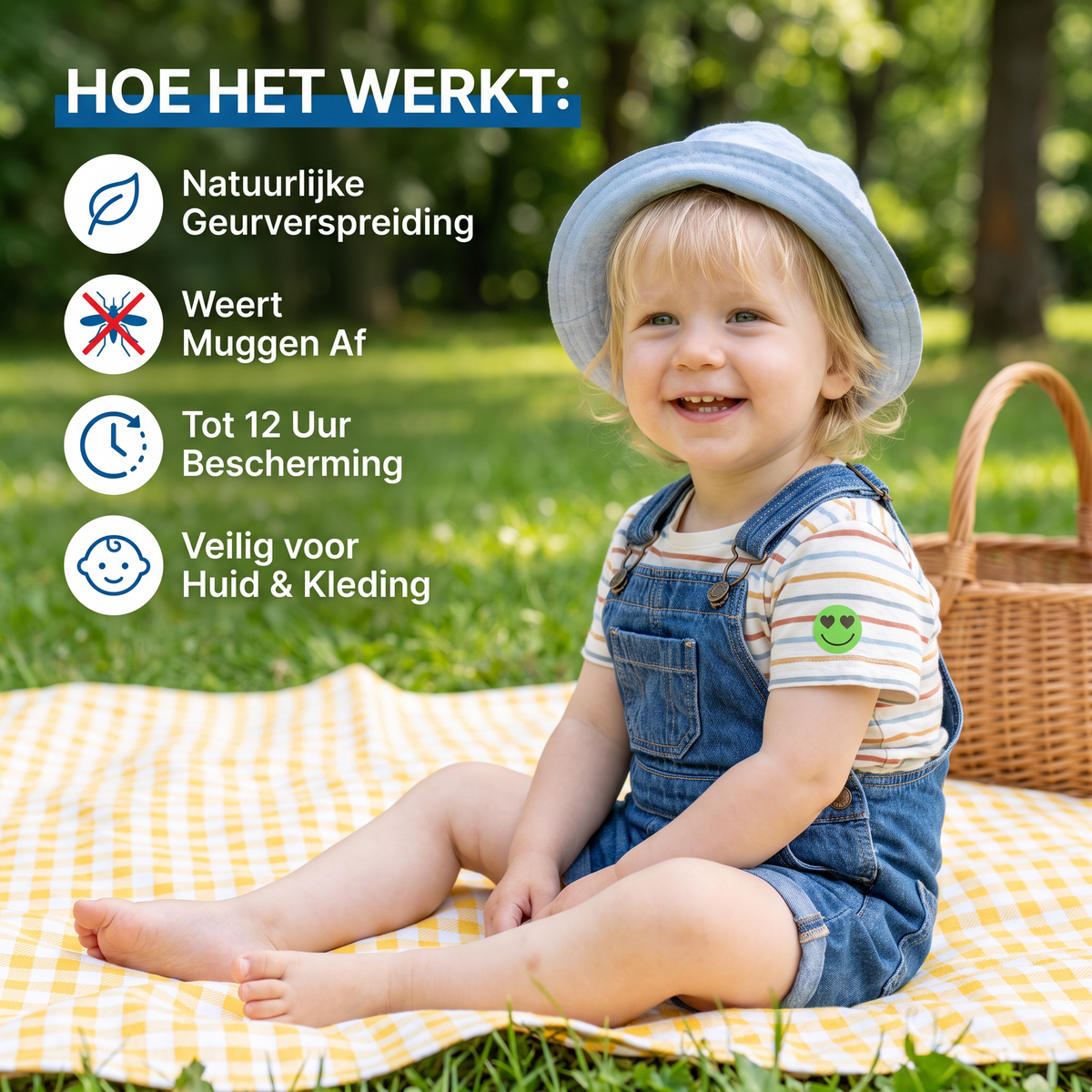Natuurlijke Muggenwerende Stickers voor Kinderen en Baby's (100 stuks)