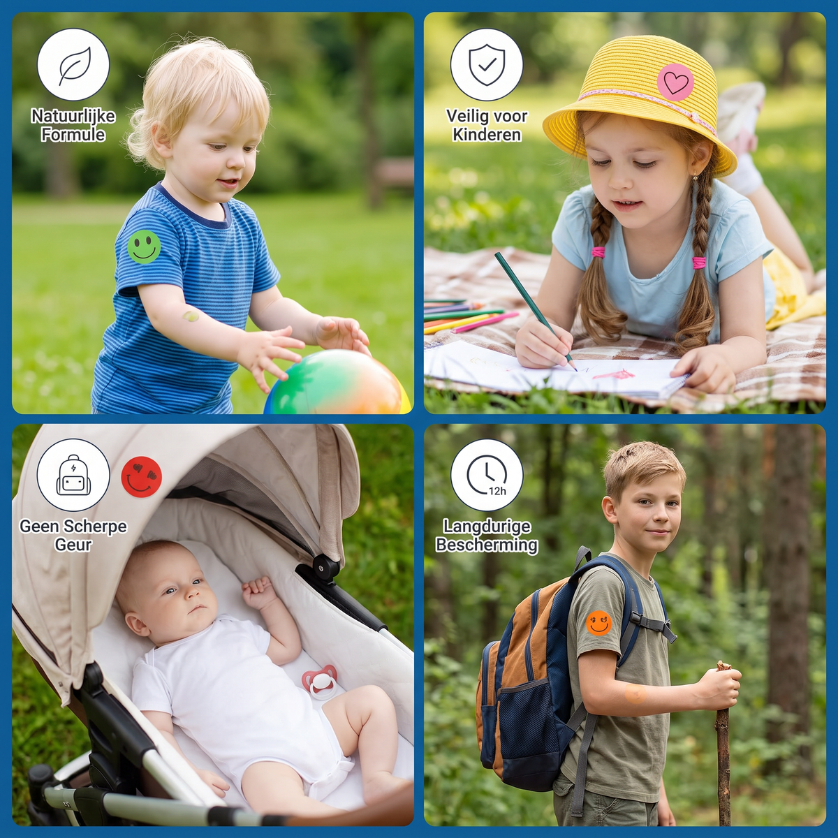 Natuurlijke Muggenwerende Stickers voor Kinderen en Baby's (100 stuks)